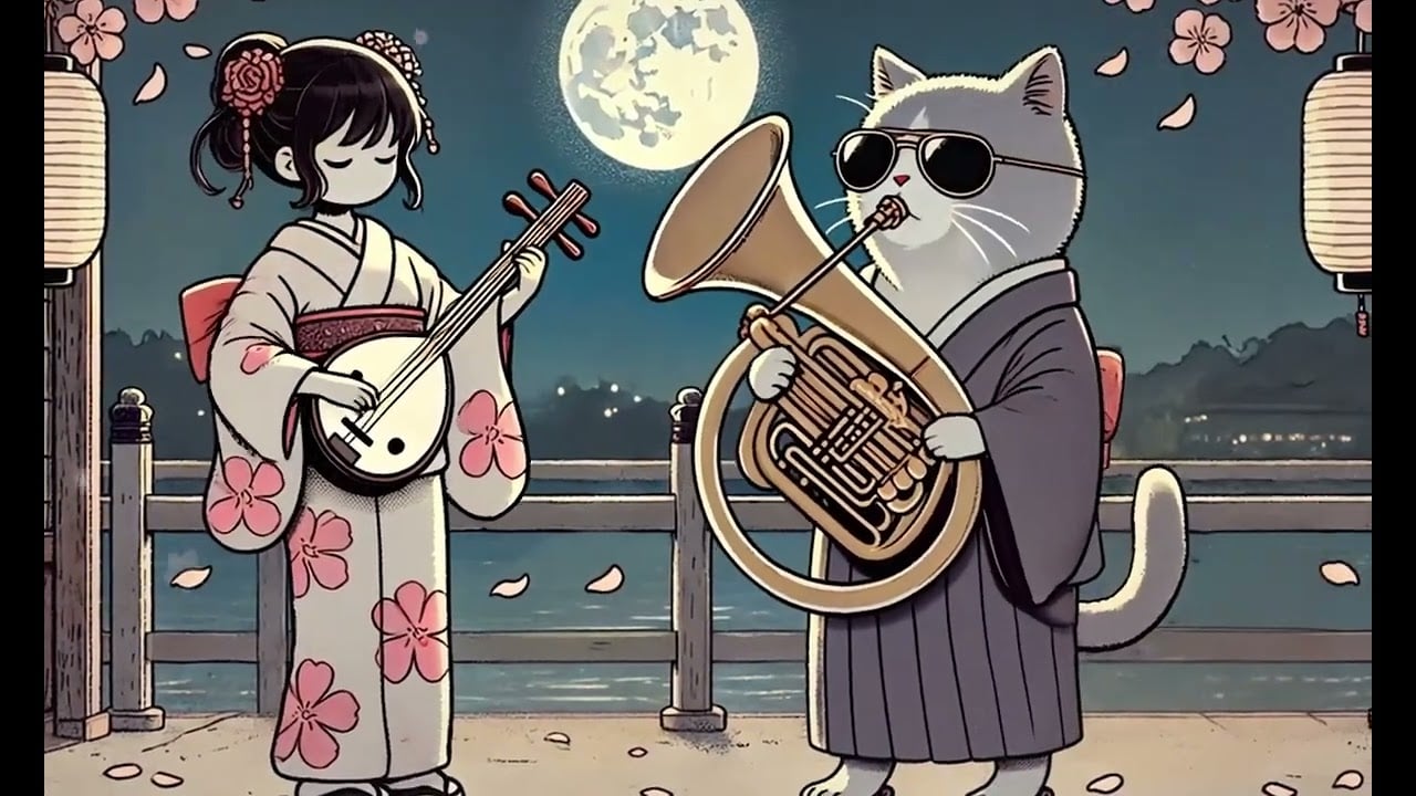 I1.Shamisen 三味線 X  Tuba【Sakura Moonlit Shamisen and Tuba Duet】Background Mu.jpg